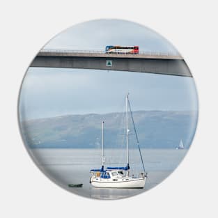 A bus passes over the Skye Bridge to Isle of Skye, Scotland Pin