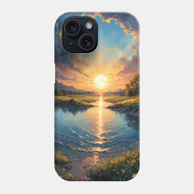 Beautiful Sunset Over the Marshes Phone Case by Happy Shiitake