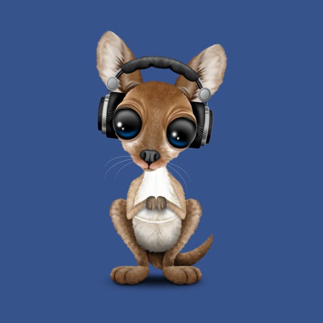 Cute Baby Kangaroo Deejay Wearing Headphones by jeffbartels