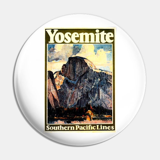 YOSEMITE National Park Painting Advertisement Vintage Railway Travel Pin by vintageposters