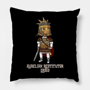 Aurelian, Restorer of the World: A Powerful Design Commemorating the Reign of a Great Emperor Pillow