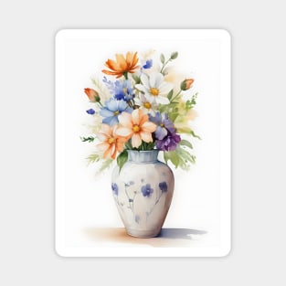 Watercolor Vase of Flowers Magnet