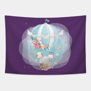 cute animal air balloon Tapestry