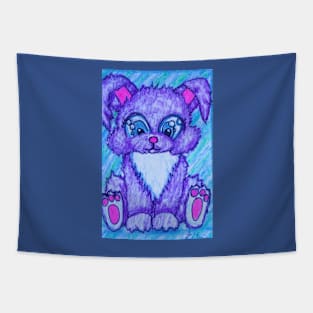 Fuzzy Cute Purple Bunny Tapestry