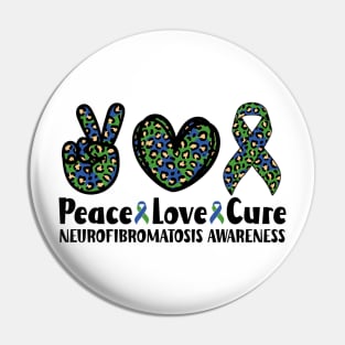 Peace Love Cure Neurofibromatosis Awareness Pin