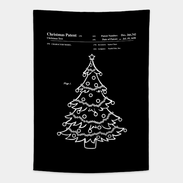 Christmas Tree Blueprint Tapestry by Rebus28