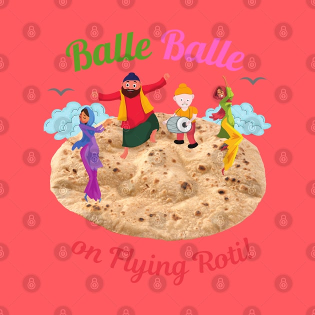 Balle Balle on flying ROTI! | Sky Bhangra | Funny Desi by Cosmic Story Designer