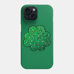 St Patrick's Day Four-Leaf Clover with Irish Vines Phone Case