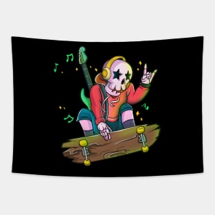 Skateboarding Skull Tapestry