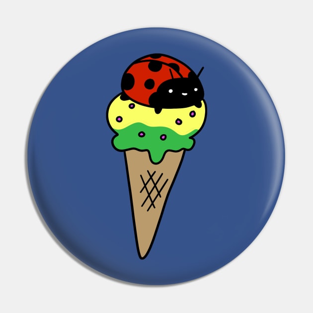 Ladybug Icecream Cone Pin by saradaboru