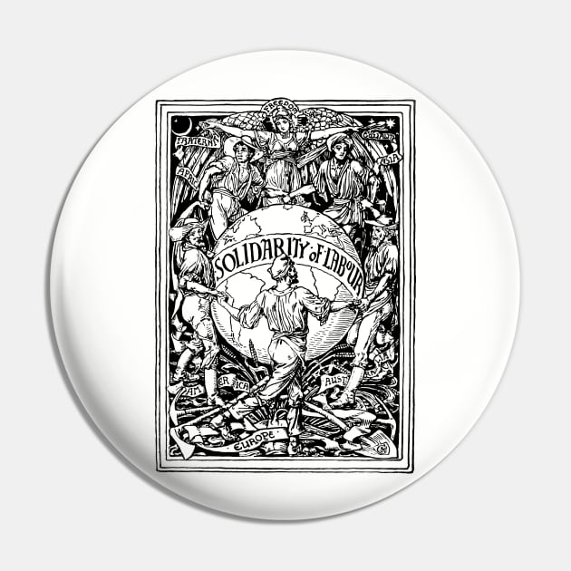 Solidarity of Labour - Walter Crane, Socialist, Propaganda, Leftist, Communist Pin by SpaceDogLaika