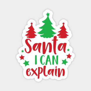 Santa I Can Explain, Trees, Stars, Christmas, Xmas Magnet