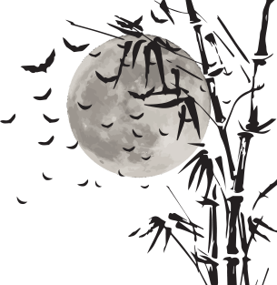 Scary Halloween With Spooky Vampire And Moon In Bamboo Tree Magnet