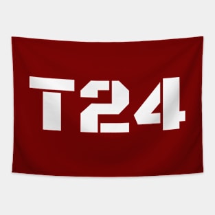 T24 Black Ops - White Text Tapestry