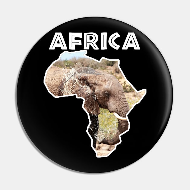 African Wildlife Continent Elephant Splash Pin by PathblazerStudios