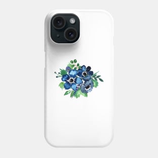 Watercolor Amemones and Greenery Bouquet Phone Case