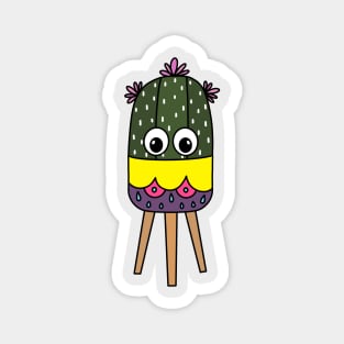 Cute Cactus Design #333: Cute Cactus In A Nice Planter Magnet