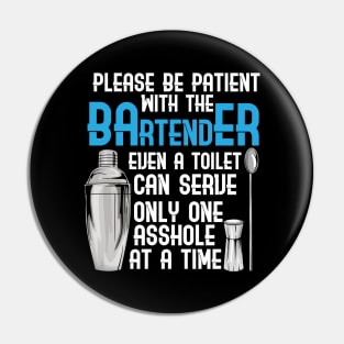 Funny Bartender Bar Barkeeper Gift Idea Pin