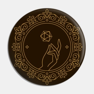 Victorian D20 Dice Tabletop RPG Pin