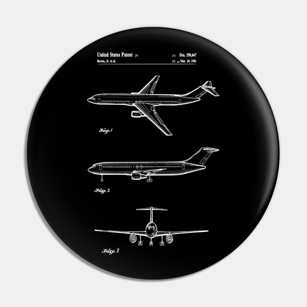 Boeing 777 Airliner Patent Blueprint Pin by MadebyDesign