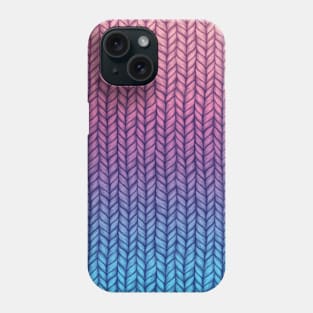 Chunky Knit Pattern in Pink, Blue & Purple Phone Case