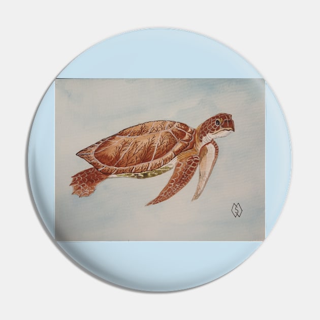 Sea Turtle Pin by Matt Starr Fine Art