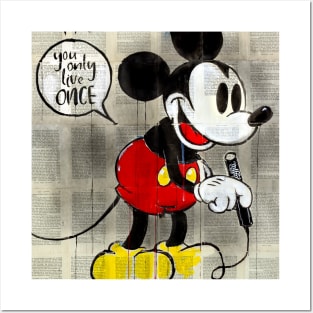 Canvas Painting Disney Minnie Mickey Mouse Eating Ice Cream Poster