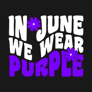 In June Wear Purple Rainbow Leopard Alzheimers Awareness T-Shirt