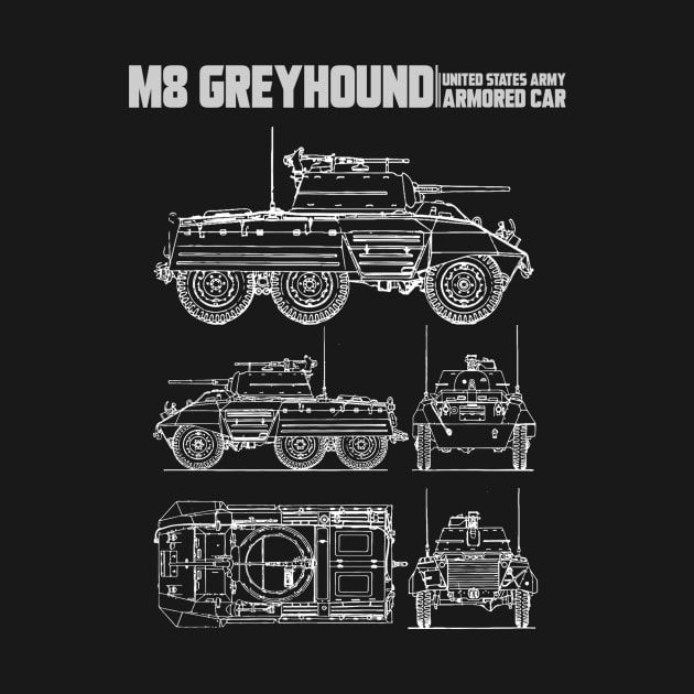 M8 GREYHOUND ARMORED CAR by theanomalius_merch