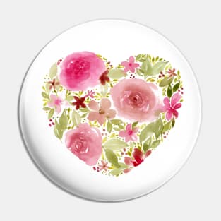 Love floral heart Pin