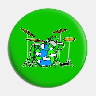 Earth Day Drummer Drums Drum Teacher Pin