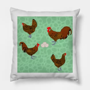 Golden Spangled Hamburg Mint Pillow