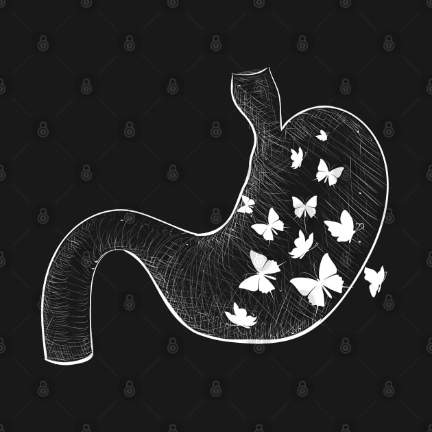 Butterflies in my stomach white by Fafi