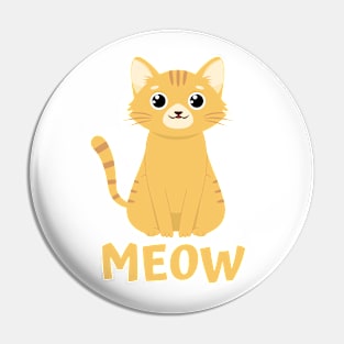 Cute Kawaii Orange Cat Meow Pin