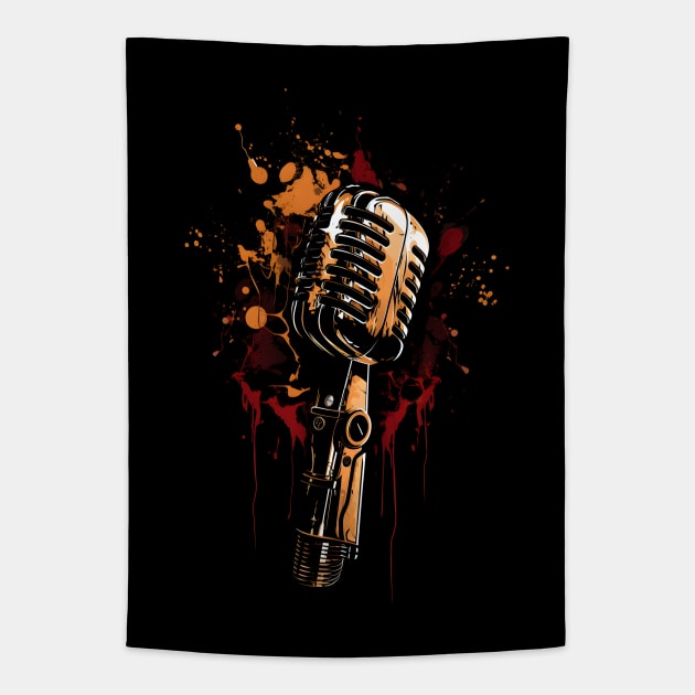 Microphone Retro Tapestry by Nerd_art