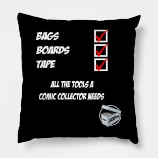 Comic Collector Check List T-Shirt White Text version Pillow