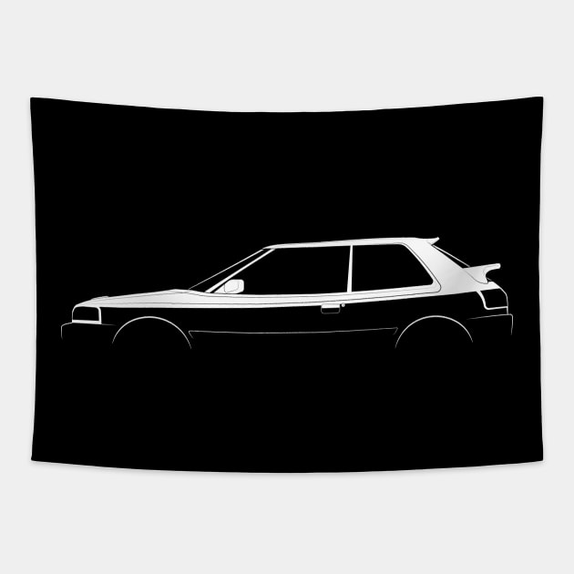 Mazda 323 GT-R (BG) Silhouette Tapestry by Car-Silhouettes
