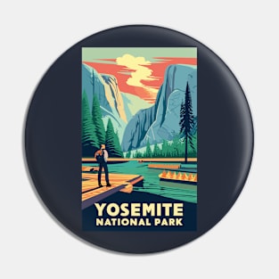 A Vintage Travel Art of the Yosemite National Park - California - US Pin