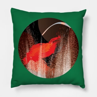 Tear in My Heart - Glitch Digital Abstract Art Confetti and Flames Pillow