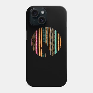 Afro Hair Woman with African Pattern, Black History Phone Case