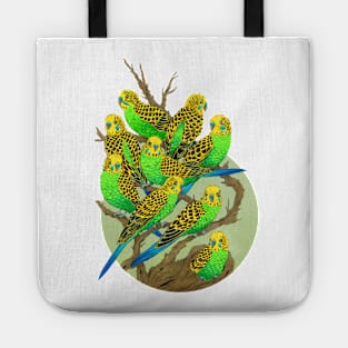 Green and Gold Budgies Tote