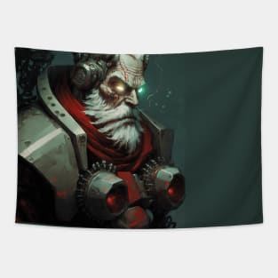 Cyborg Santa Clause Tapestry