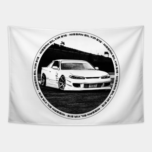 NISSAN SILVIA S15 Black 'N White 4 Tapestry