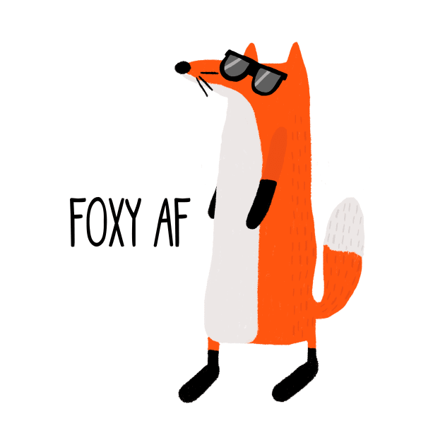 Foxy AF, Cute Funny Sassy Fox In Sunglasses by Dreamy Panda Designs