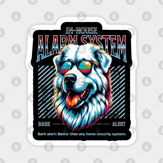 Bark Alert Pyrenean Mountain Dog Magnet by Miami Neon Designs