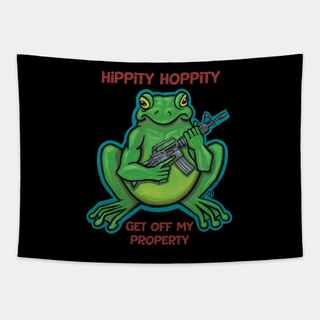 Hippity Hoppity Get Off My Property Tapestry by Art from the Blue Room