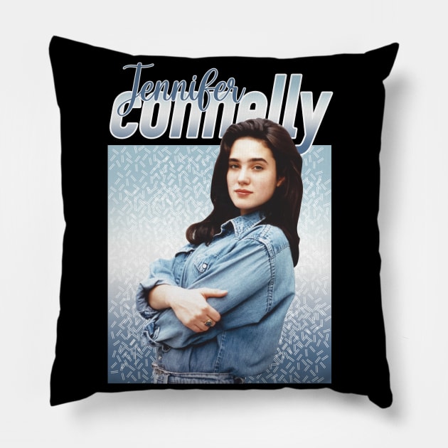 Jennifer Connelly // 80s Blue Vintage Aesthetic Style // Pillow by BlackAlife