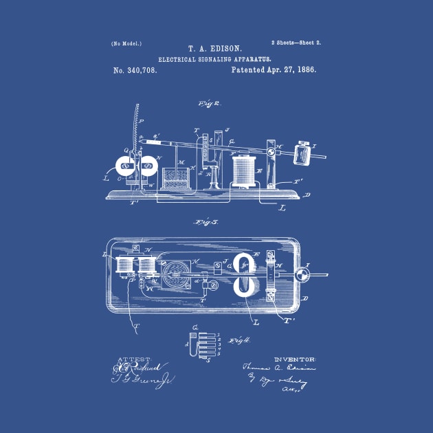 EDISON PATENT / Edison Patent 340708 Blueprint by Daniel Coulmann