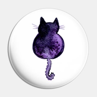 Spooky Cat Silhouette - Watercolor Pin