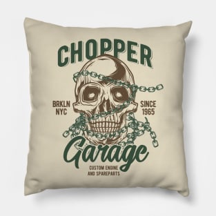 Chopper Garage Pillow